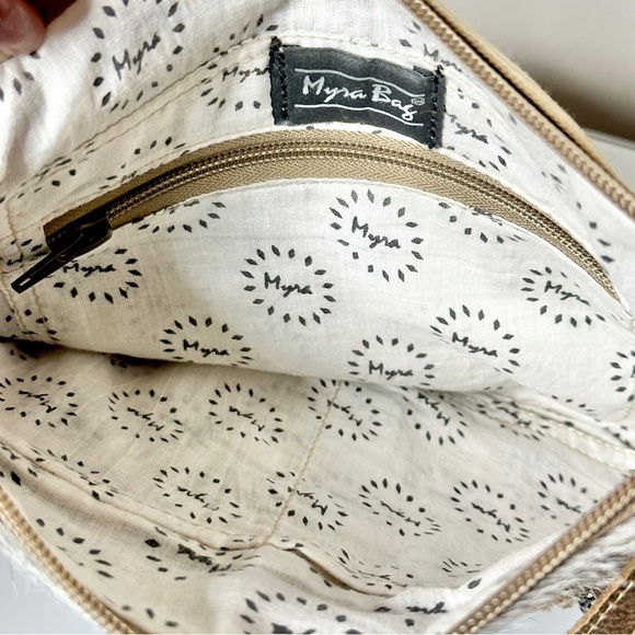 Myra Bag Crossbody Cotton Tapestry Leather Straps S-2920 - Picture 5 of 6